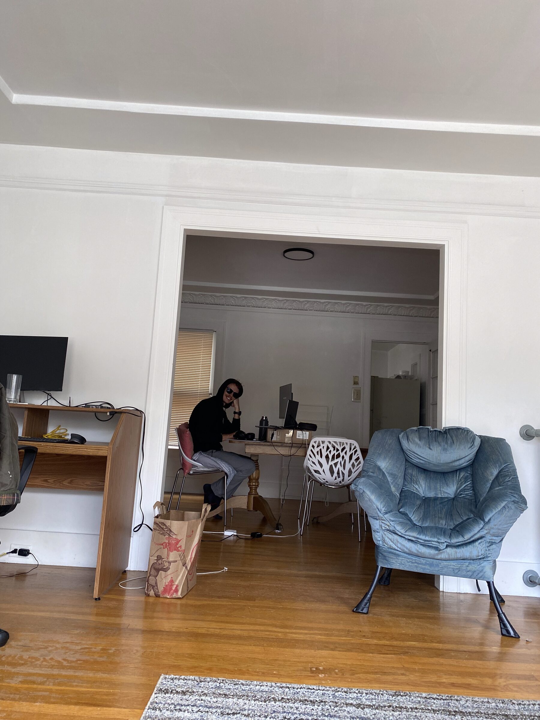 The early team working out of an Airbnb
